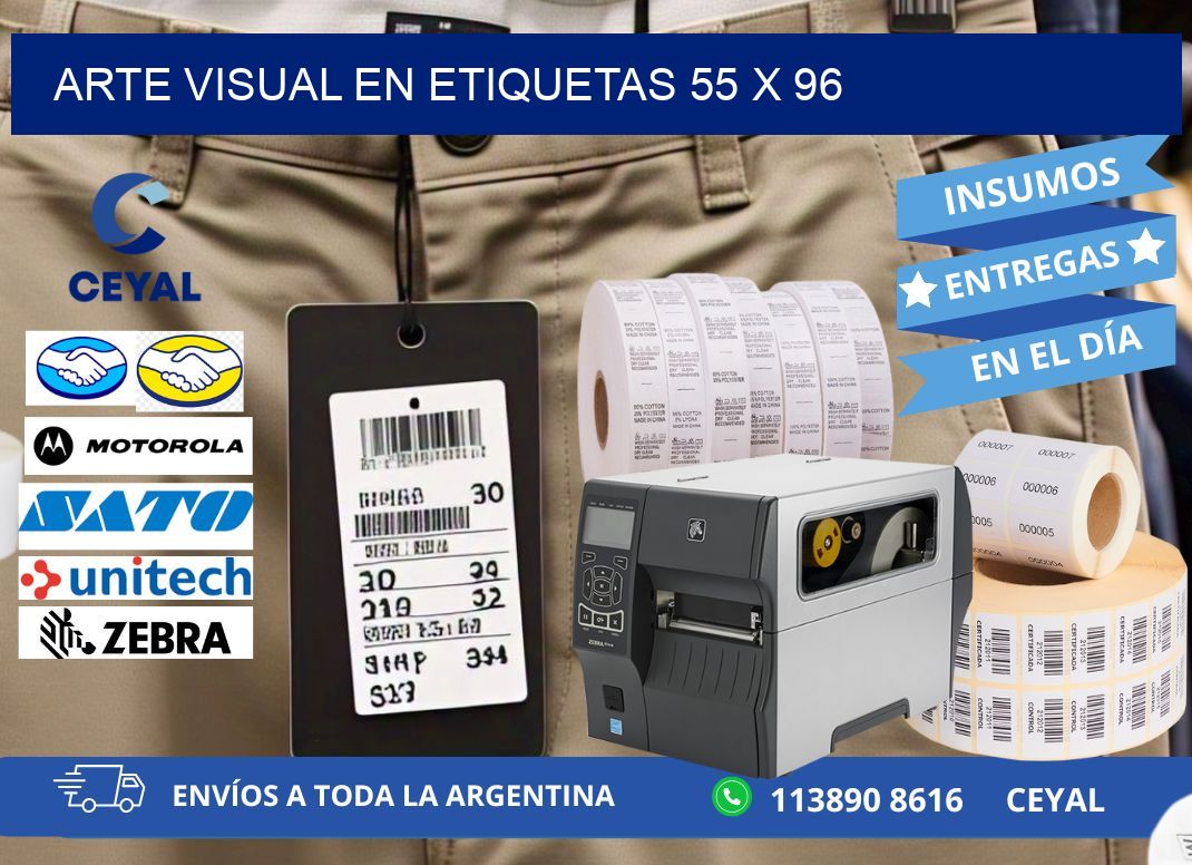 Arte visual en etiquetas 55 x 96
