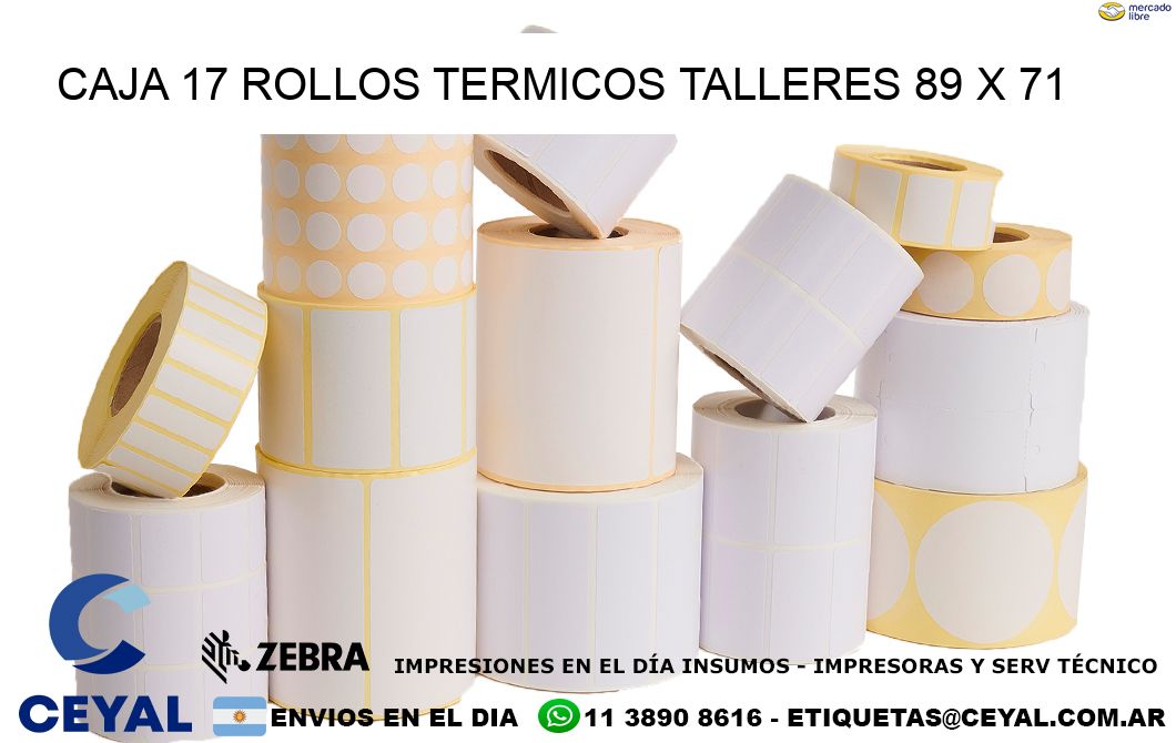 CAJA 17 ROLLOS TERMICOS TALLERES 89 x 71
