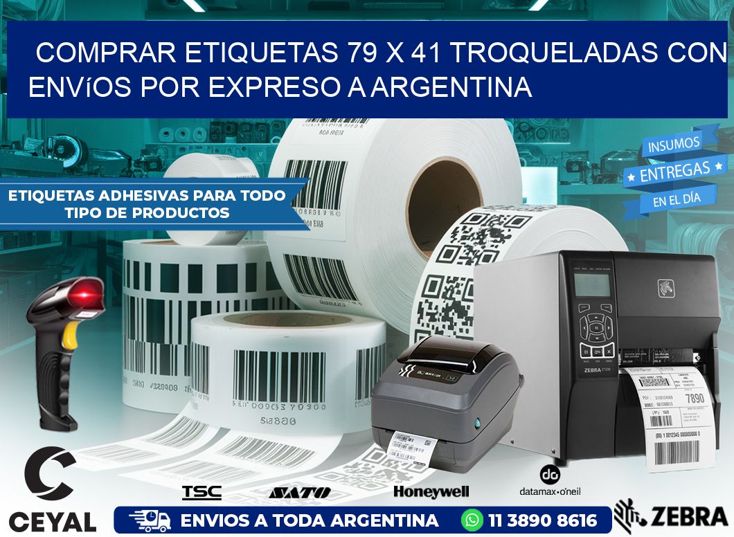 Comprar etiquetas 79 x 41 troqueladas con envíos por expreso a Argentina