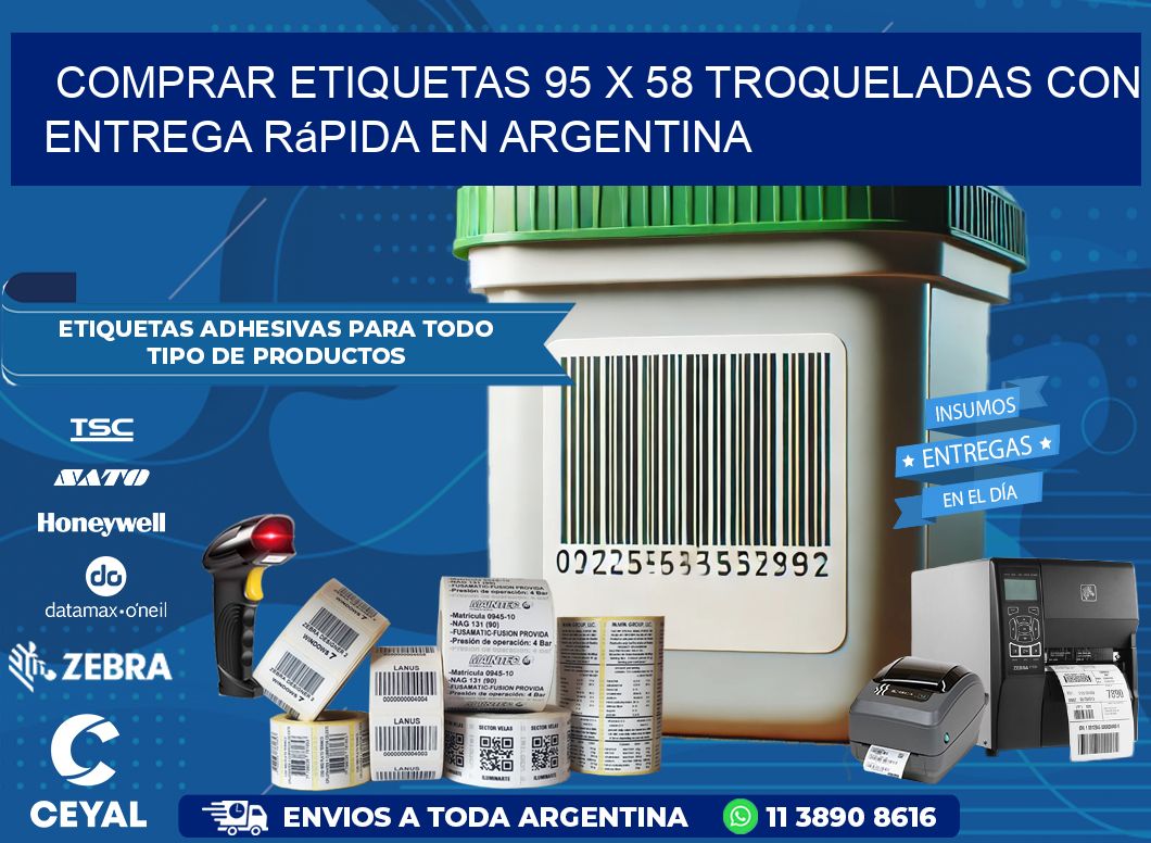Comprar etiquetas 95 x 58 troqueladas con entrega rápida en Argentina