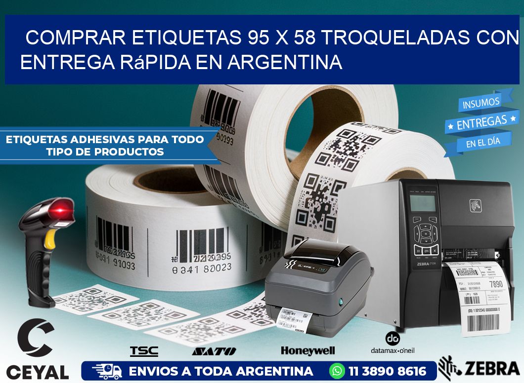 Comprar etiquetas 95 x 58 troqueladas con entrega rápida en Argentina