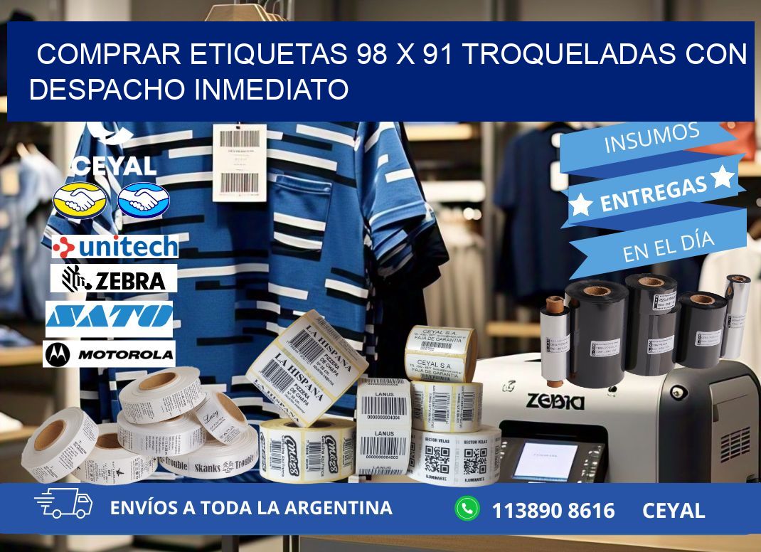 Comprar etiquetas 98 x 91 troqueladas con despacho inmediato