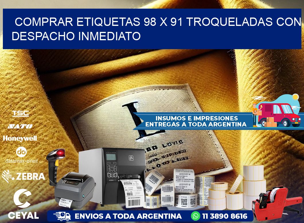 Comprar etiquetas 98 x 91 troqueladas con despacho inmediato