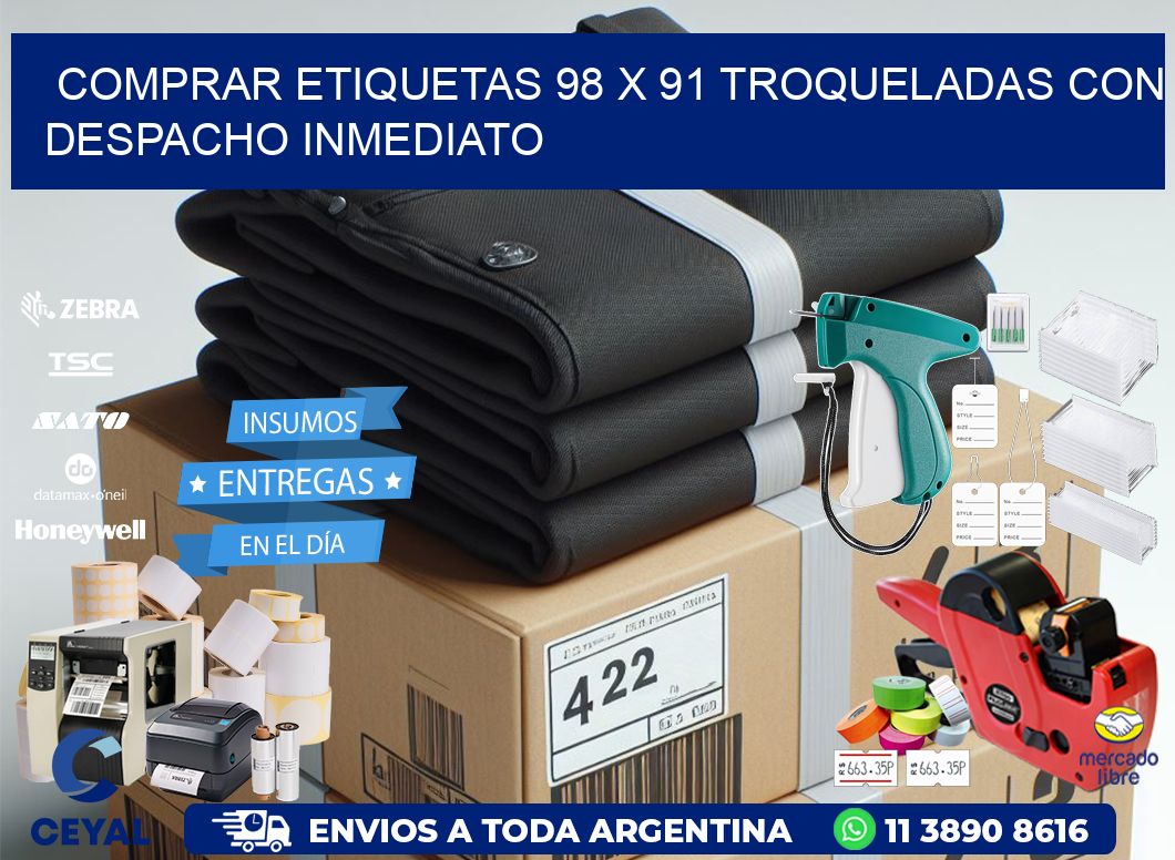 Comprar etiquetas 98 x 91 troqueladas con despacho inmediato