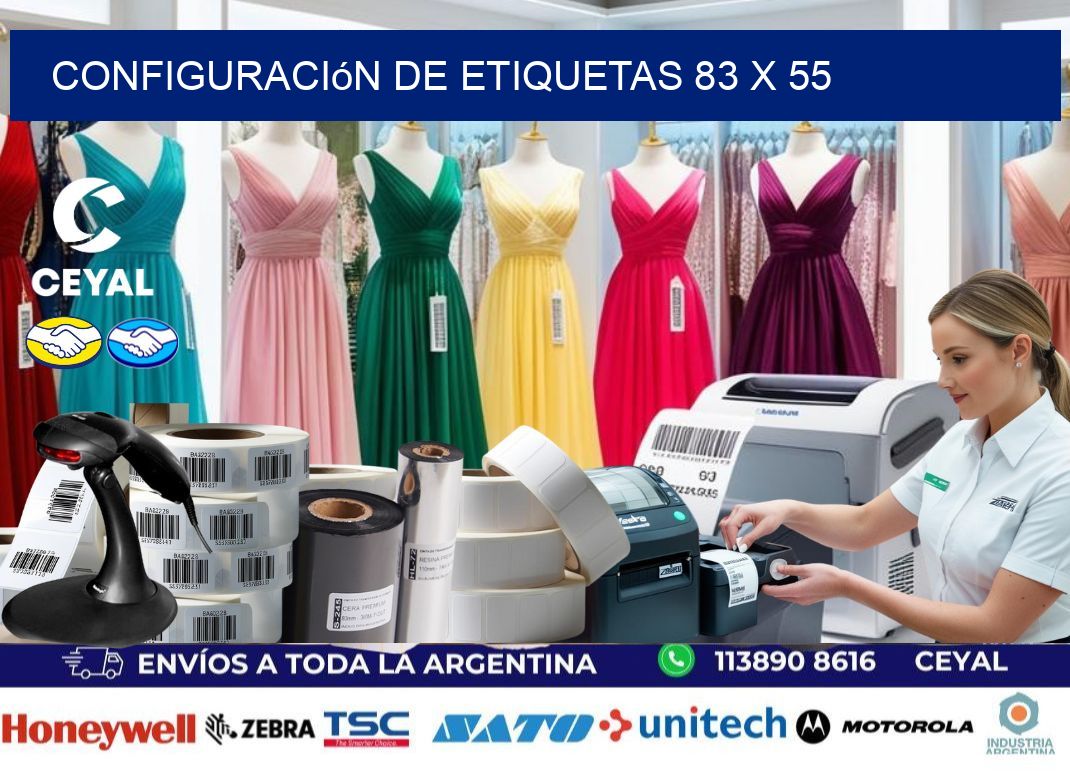 Configuración de etiquetas 83 x 55