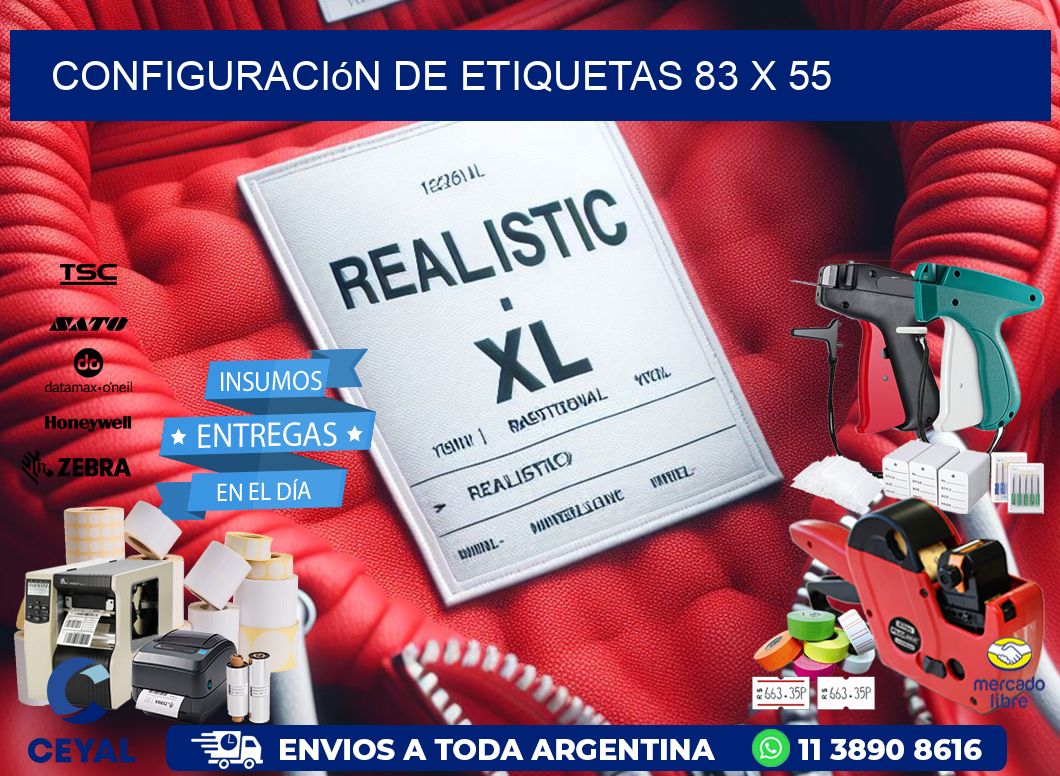 Configuración de etiquetas 83 x 55