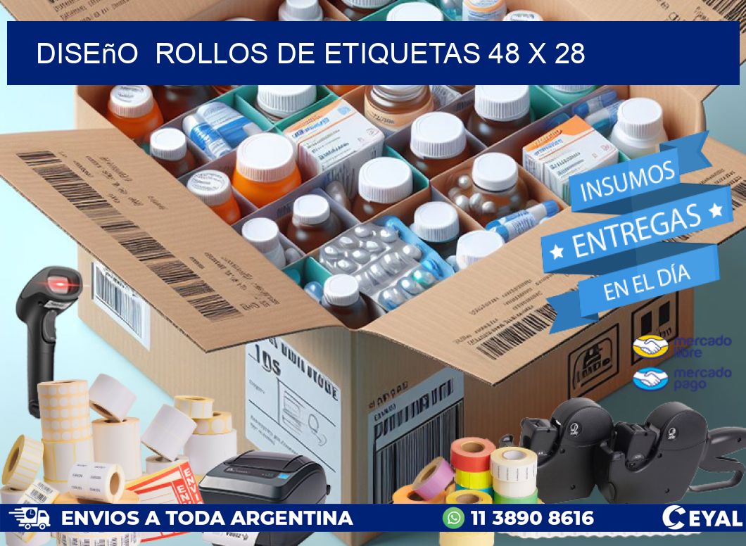 Diseño  ROLLOS DE ETIQUETAS 48 x 28