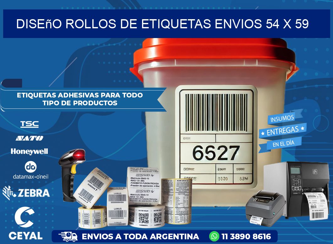 Diseño ROLLOS DE ETIQUETAS ENVIOS 54 x 59