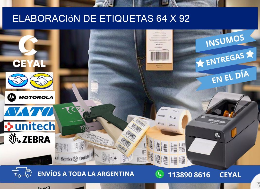 Elaboración de etiquetas 64 x 92