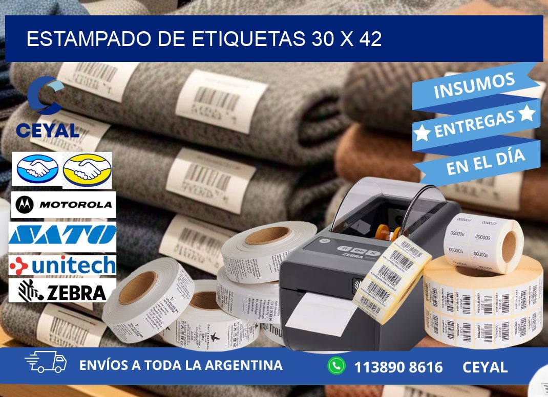 Estampado de etiquetas 30 x 42