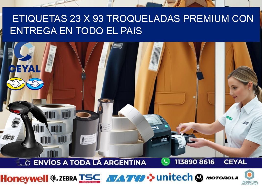 Etiquetas 23 x 93 troqueladas premium con entrega en todo el país