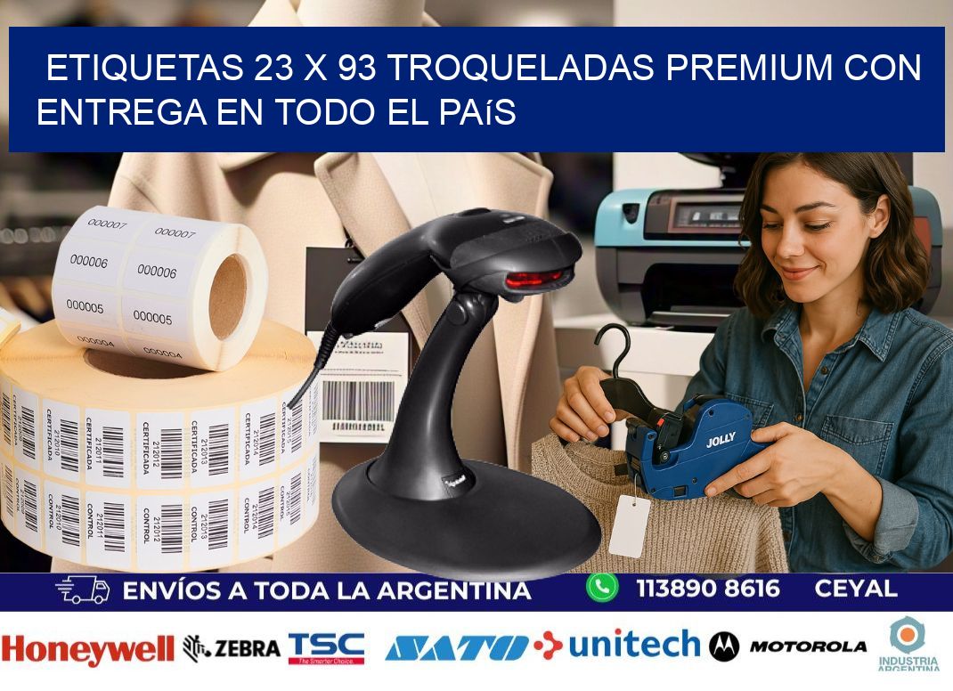 Etiquetas 23 x 93 troqueladas premium con entrega en todo el país
