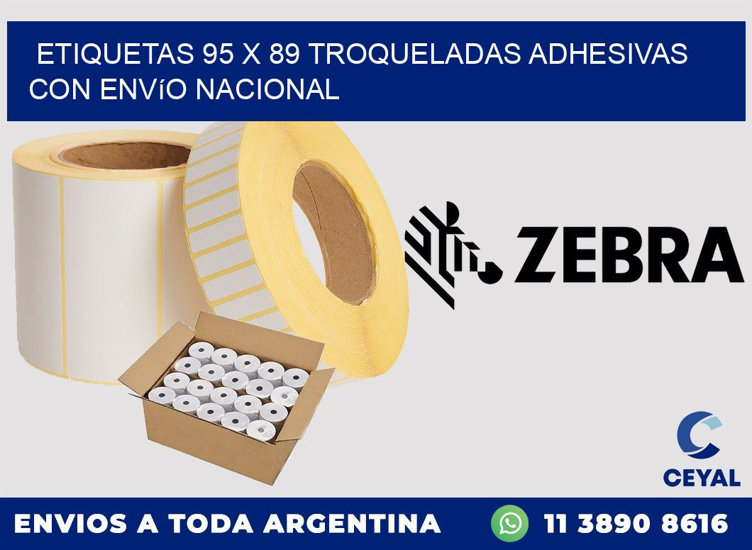Etiquetas 95 x 89 troqueladas adhesivas con envío nacional