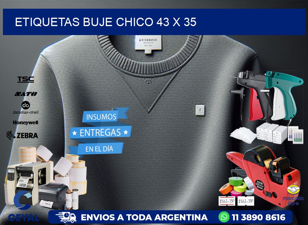 Etiquetas buje chico 43 x 35