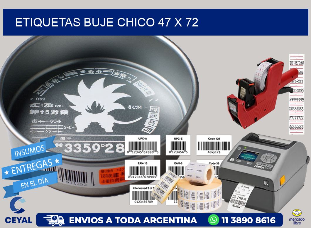 Etiquetas buje chico 47 x 72