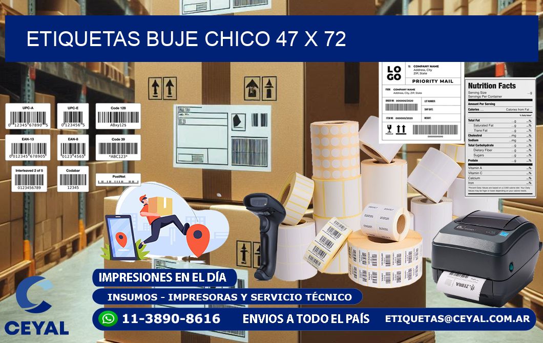 Etiquetas buje chico 47 x 72