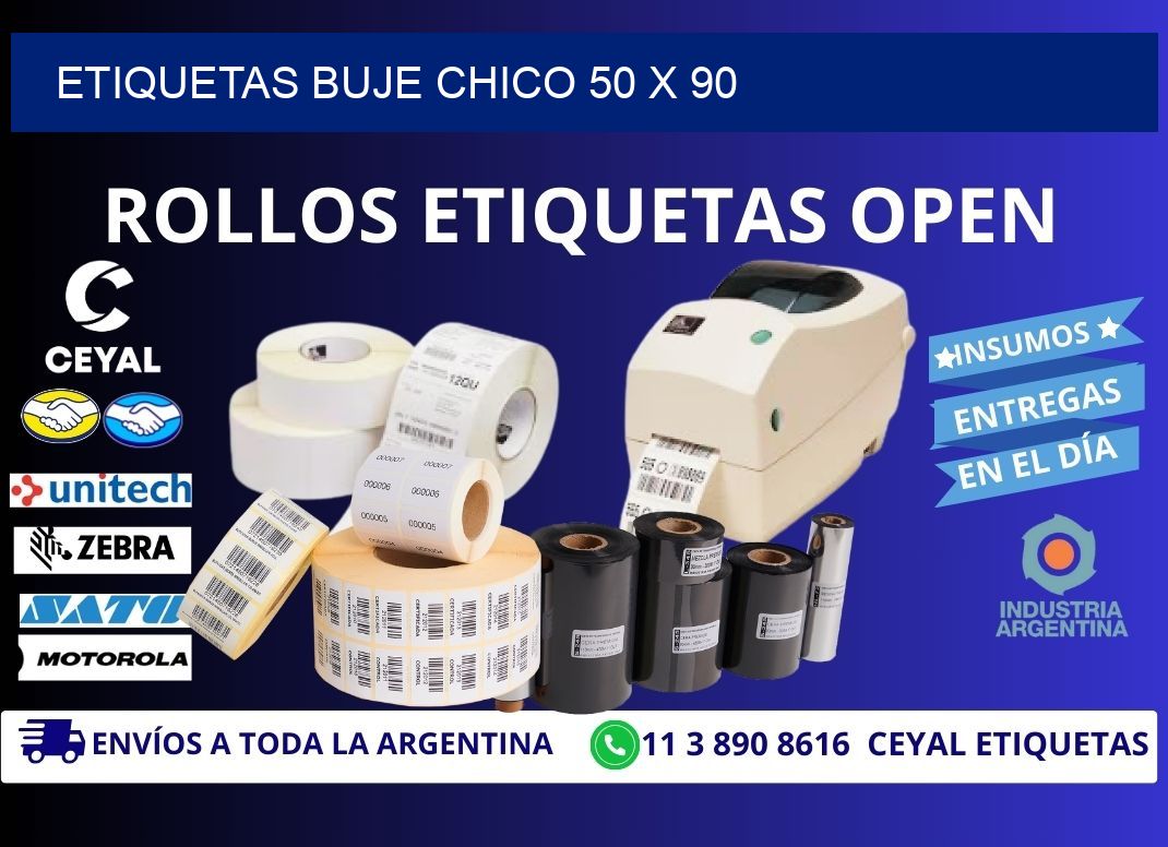 Etiquetas buje chico 50 x 90
