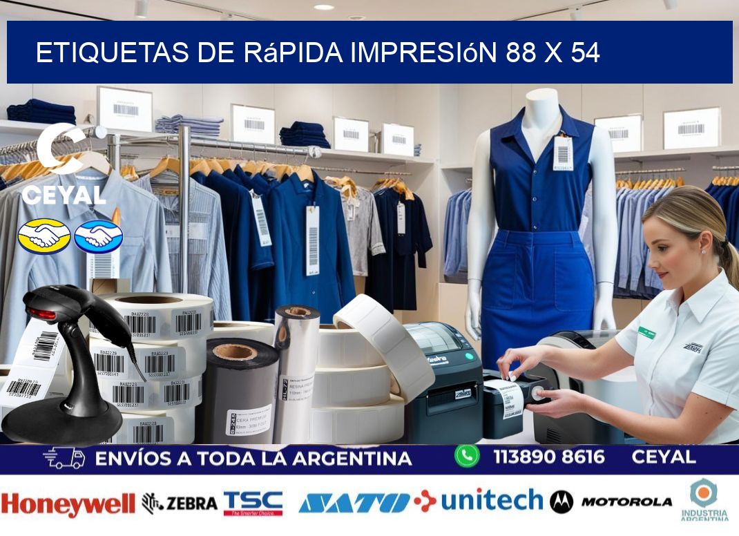 Etiquetas de rápida impresión 88 x 54