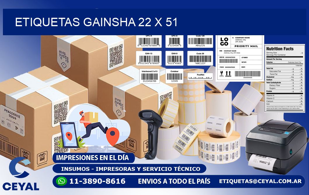 Etiquetas gainsha 22 x 51