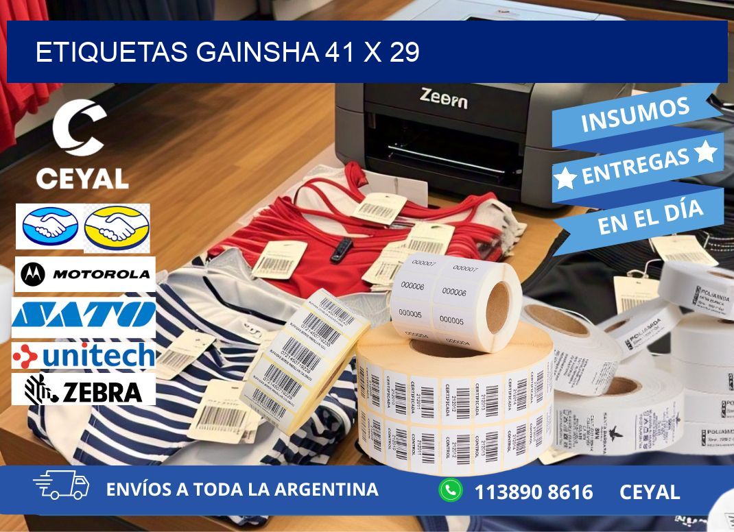 Etiquetas gainsha 41 x 29