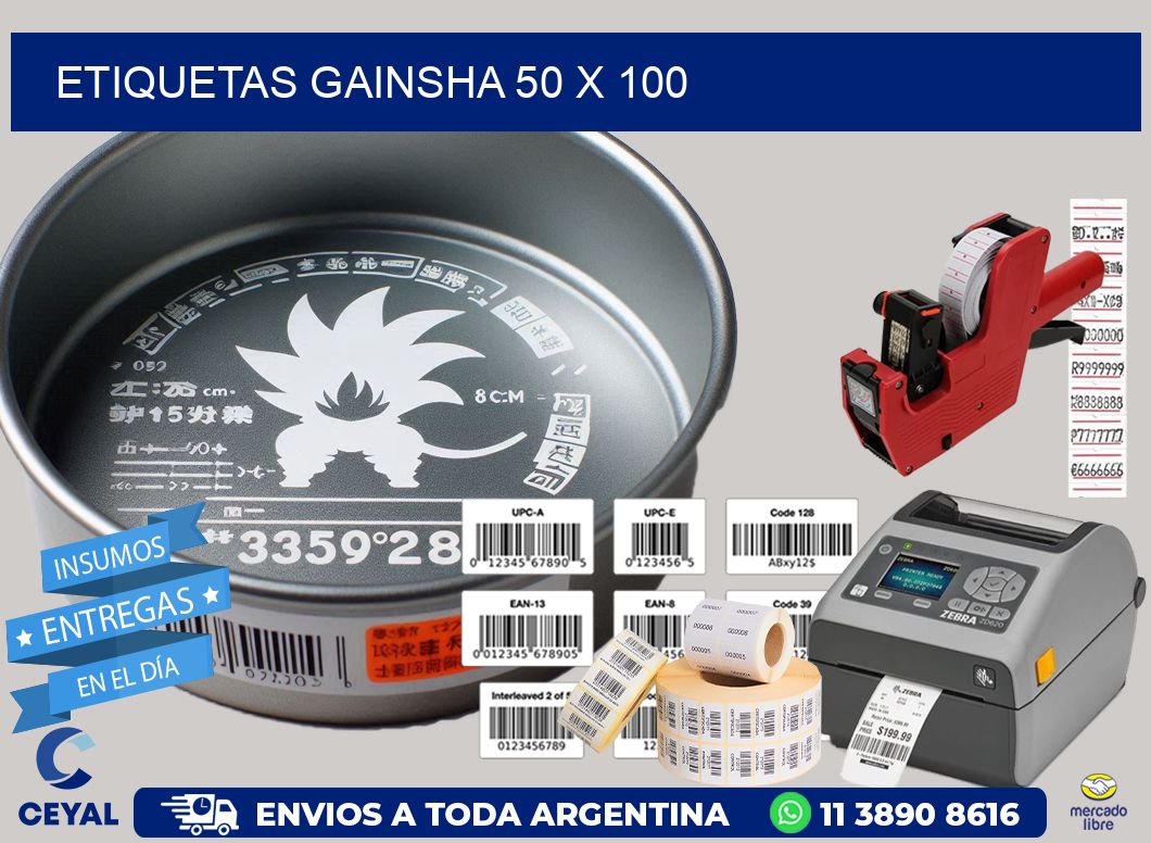 Etiquetas gainsha 50 x 100