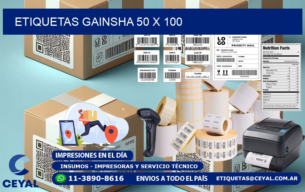 Etiquetas gainsha 50 x 100