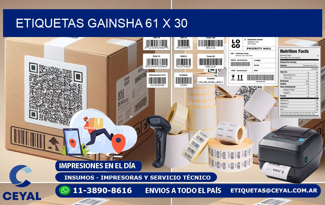 Etiquetas gainsha 61 x 30