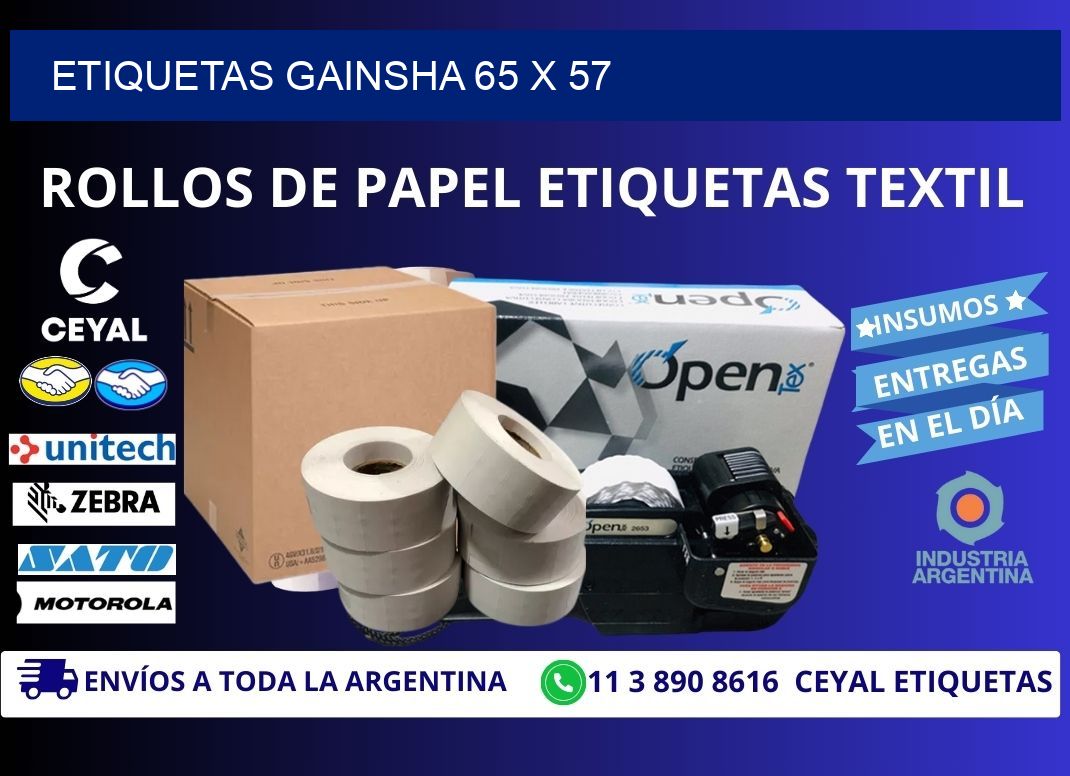 Etiquetas gainsha 65 x 57