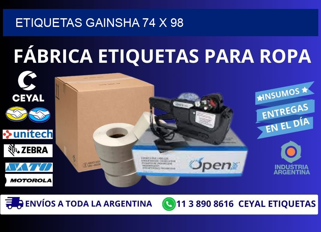 Etiquetas gainsha 74 x 98