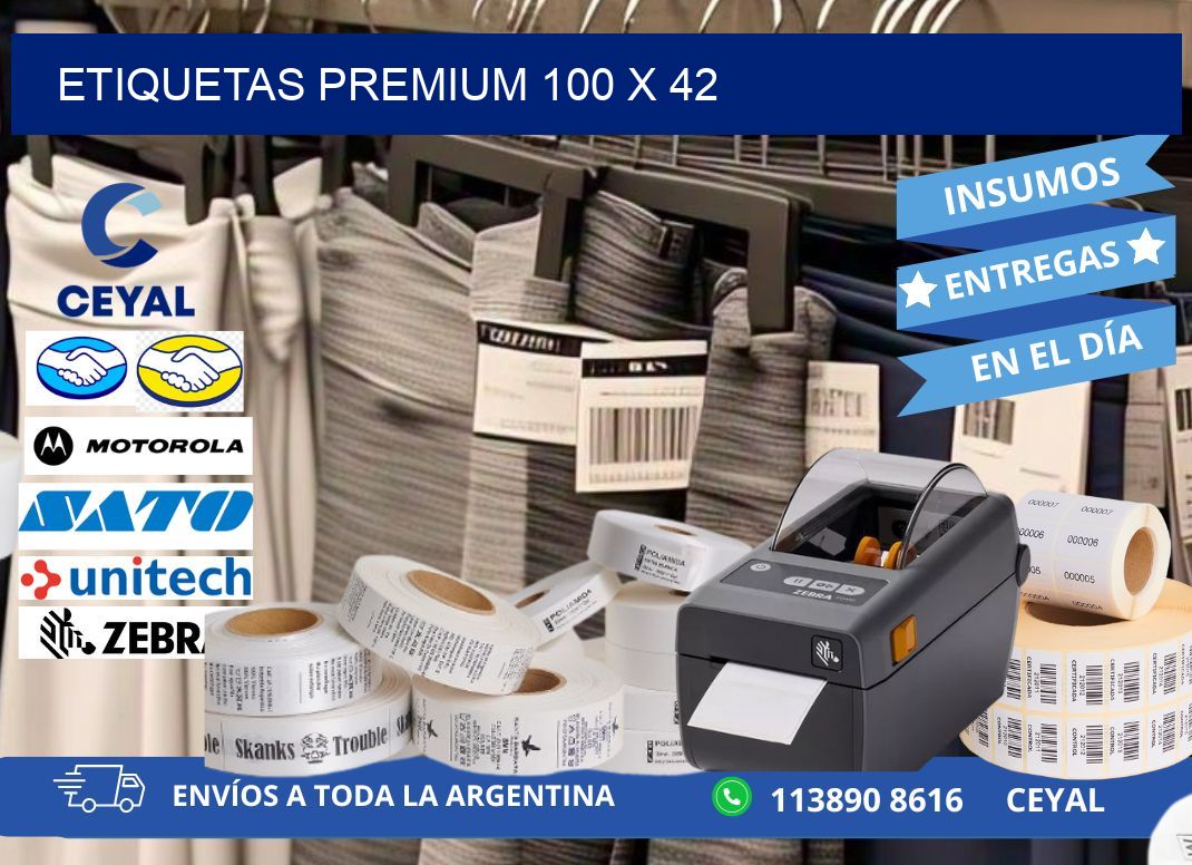 Etiquetas premium 100 x 42