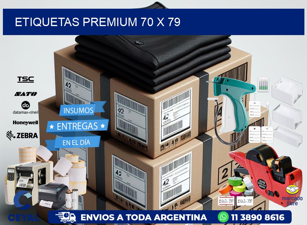 Etiquetas premium 70 x 79