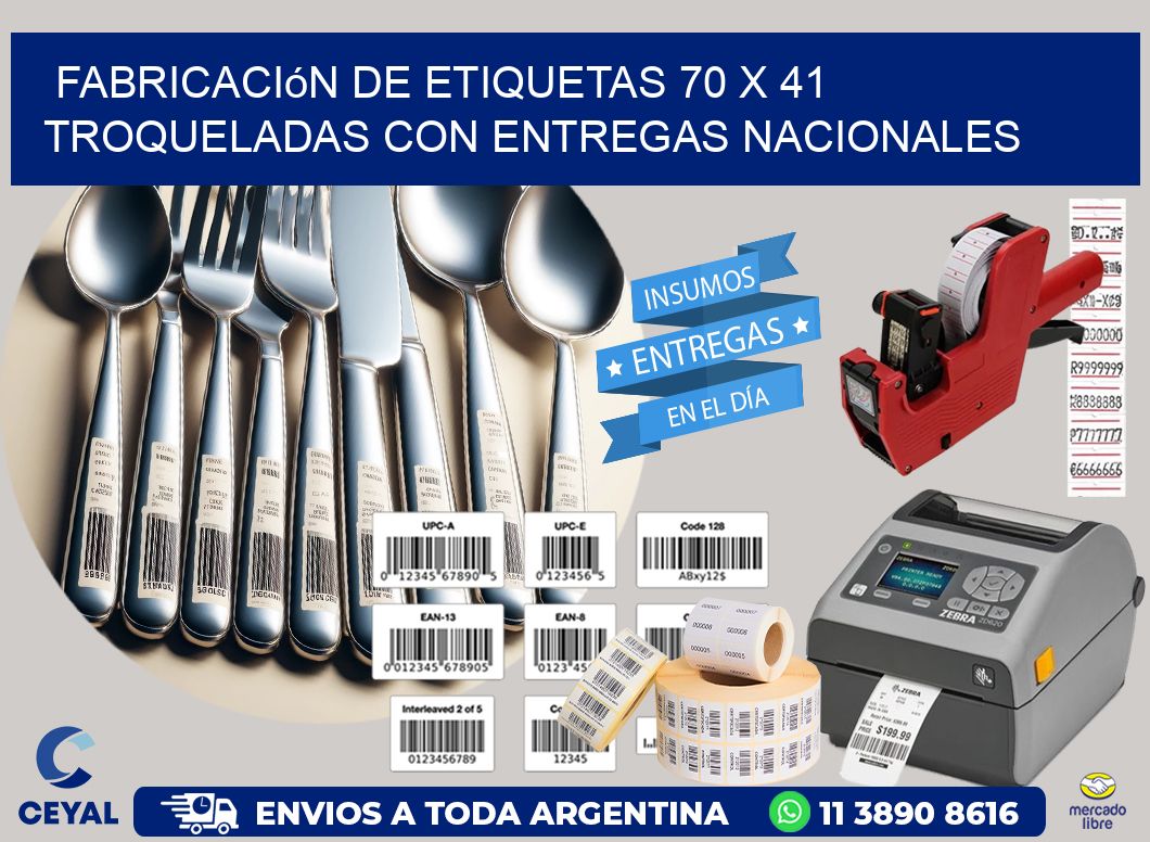 Fabricación de etiquetas 70 x 41 troqueladas con entregas nacionales