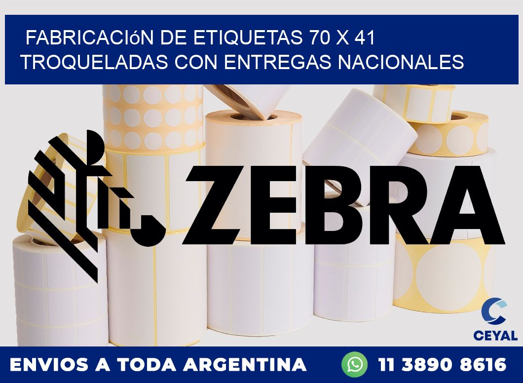 Fabricación de etiquetas 70 x 41 troqueladas con entregas nacionales