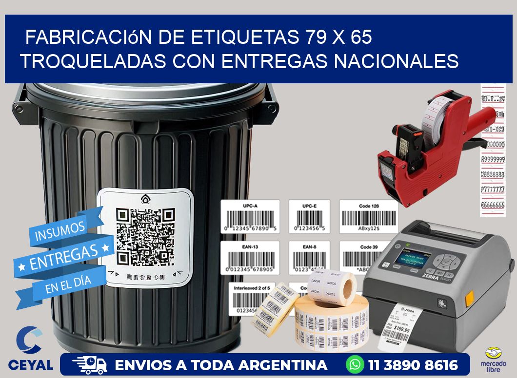 Fabricación de etiquetas 79 x 65 troqueladas con entregas nacionales