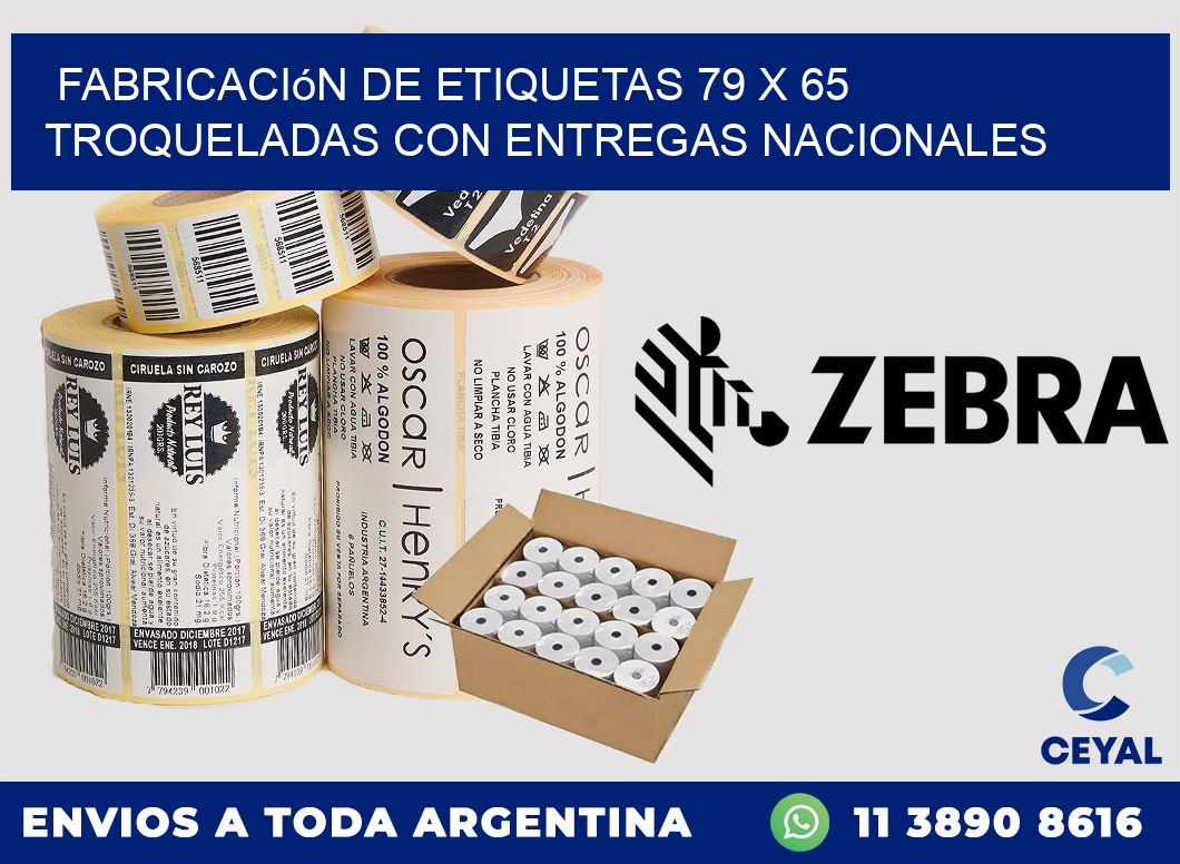 Fabricación de etiquetas 79 x 65 troqueladas con entregas nacionales