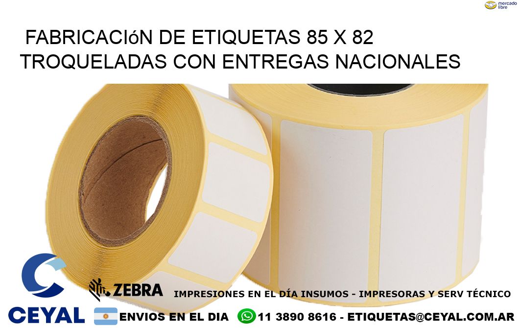 Fabricación de etiquetas 85 x 82 troqueladas con entregas nacionales