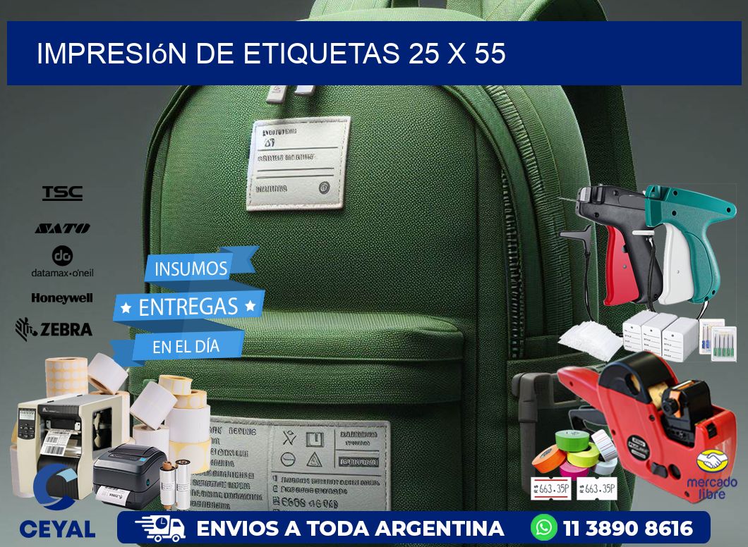 Impresión de etiquetas 25 x 55