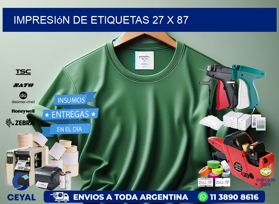 Impresión de etiquetas 27 x 87