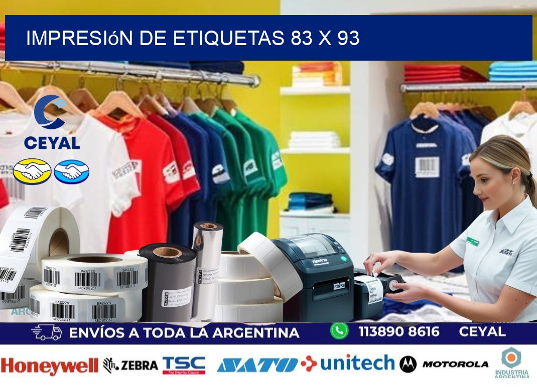 Impresión de etiquetas 83 x 93