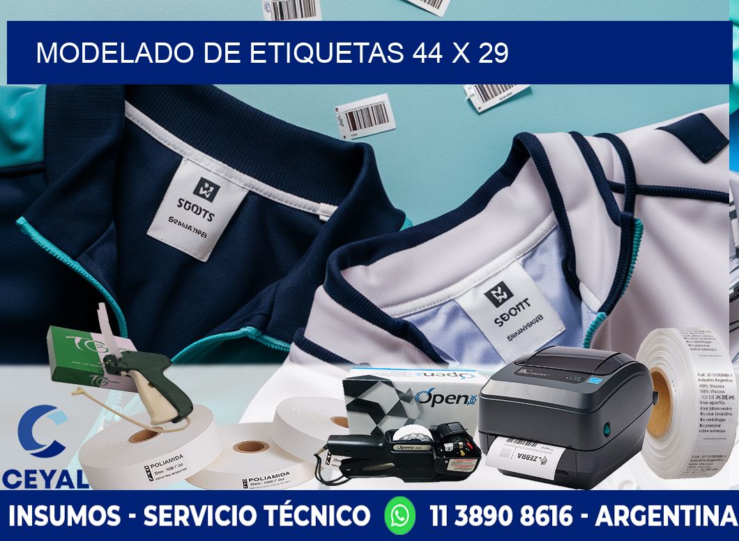 Modelado de etiquetas 44 x 29