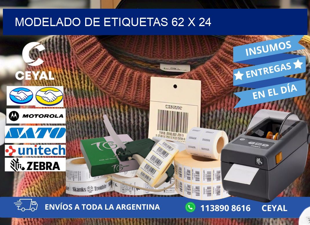 Modelado de etiquetas 62 x 24