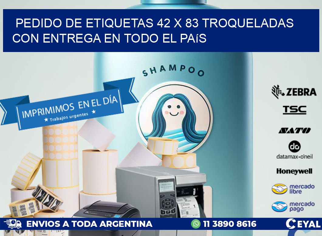 Pedido de etiquetas 42 x 83 troqueladas con entrega en todo el país