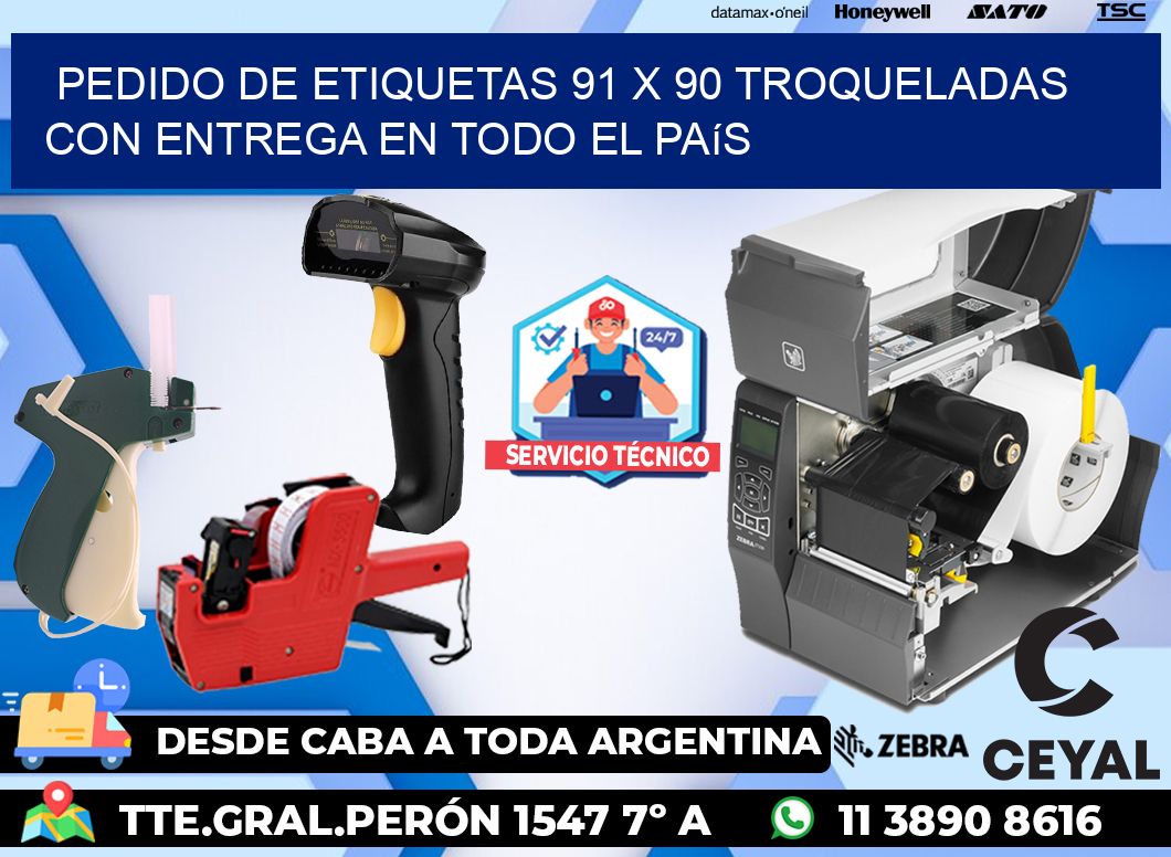 Pedido de etiquetas 91 x 90 troqueladas con entrega en todo el país
