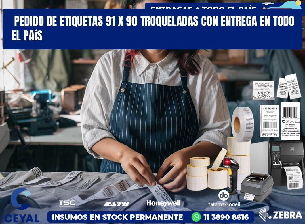 Pedido de etiquetas 91 x 90 troqueladas con entrega en todo el país