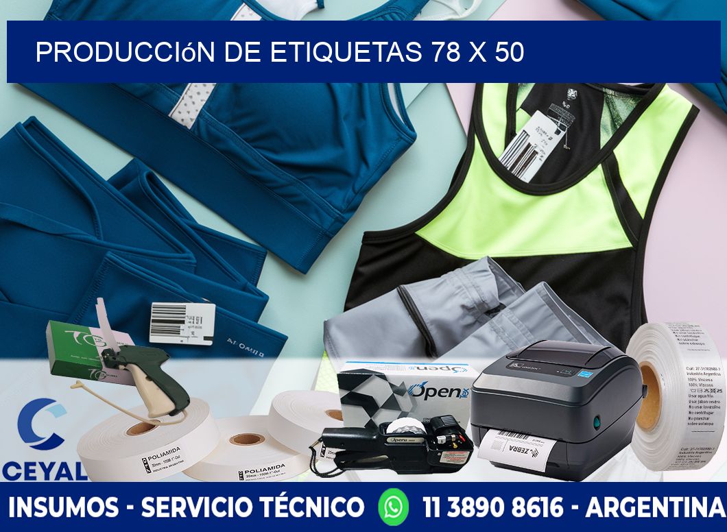 Producción de etiquetas 78 x 50