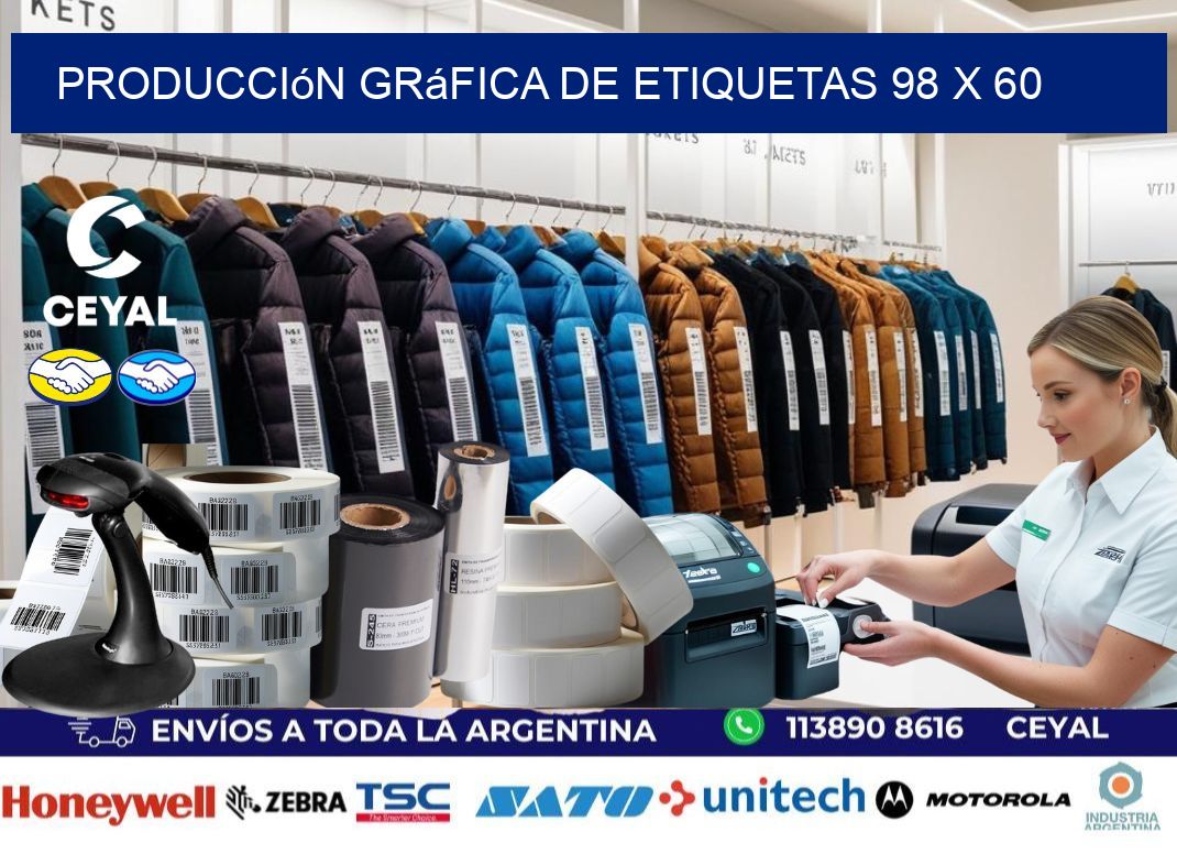 Producción gráfica de etiquetas 98 x 60