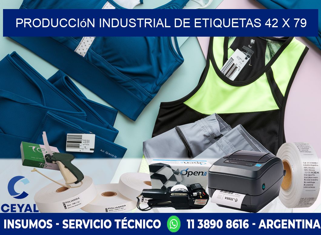 Producción industrial de etiquetas 42 x 79