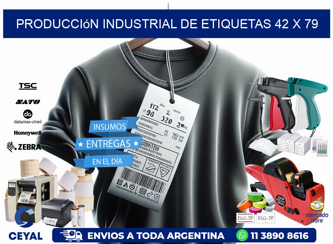 Producción industrial de etiquetas 42 x 79