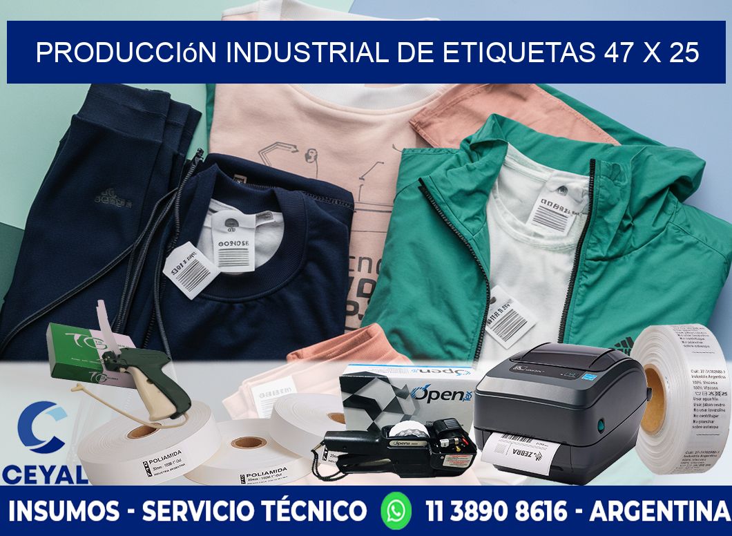 Producción industrial de etiquetas 47 x 25