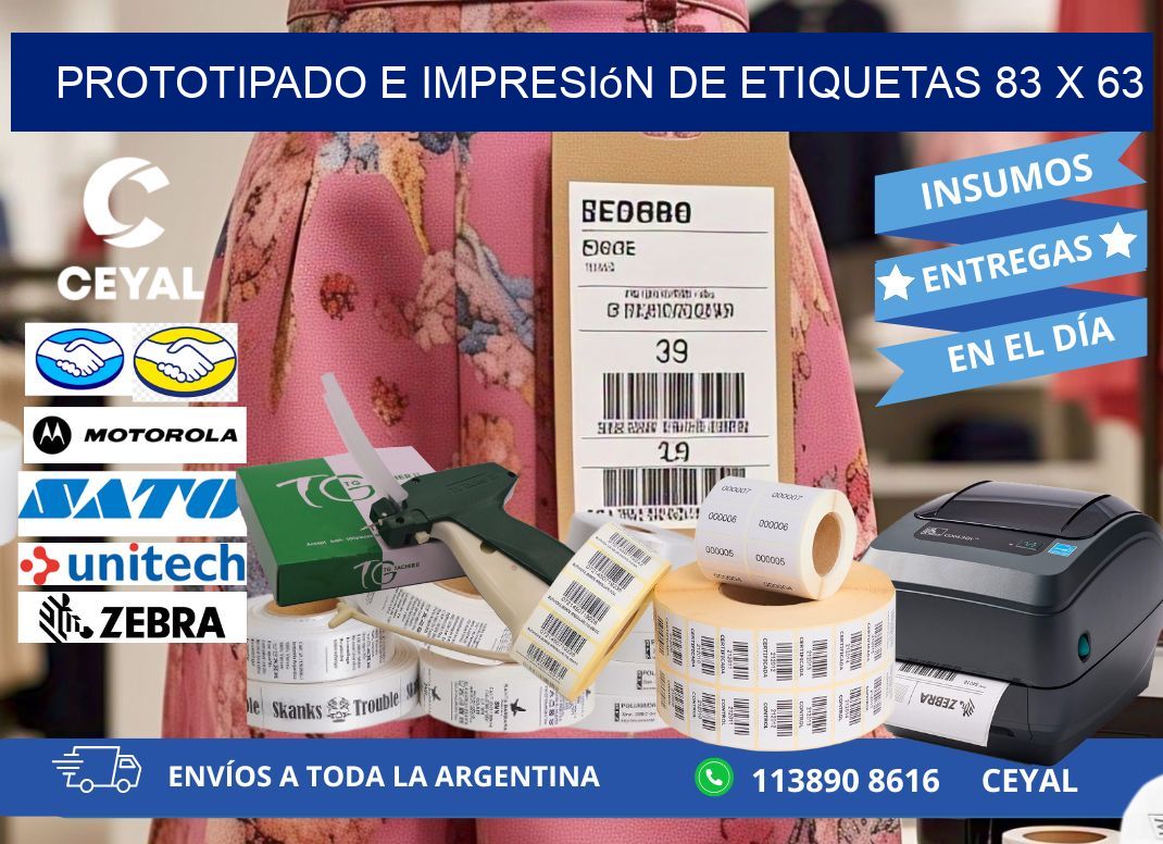 Prototipado e impresión de etiquetas 83 x 63